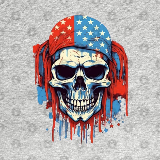 Proud to be an American and rockin' my Skull Flag with bold colors US by Pixel Poetry